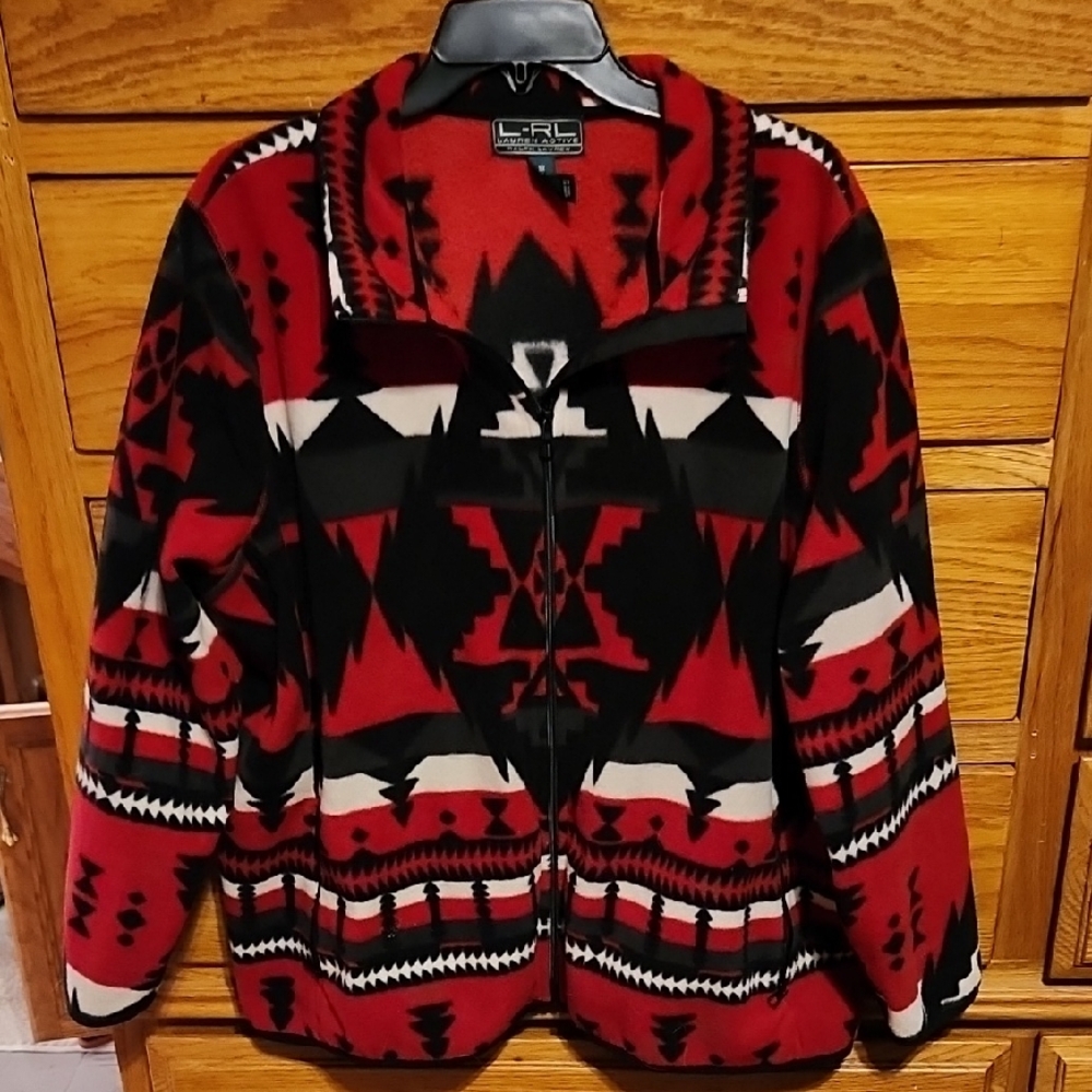 Ralph Lauren Red and Black Vintage Azetec Jacket